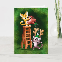 RAIN DEER CATS (semi-glanz) von Jeff Willis Art Karte