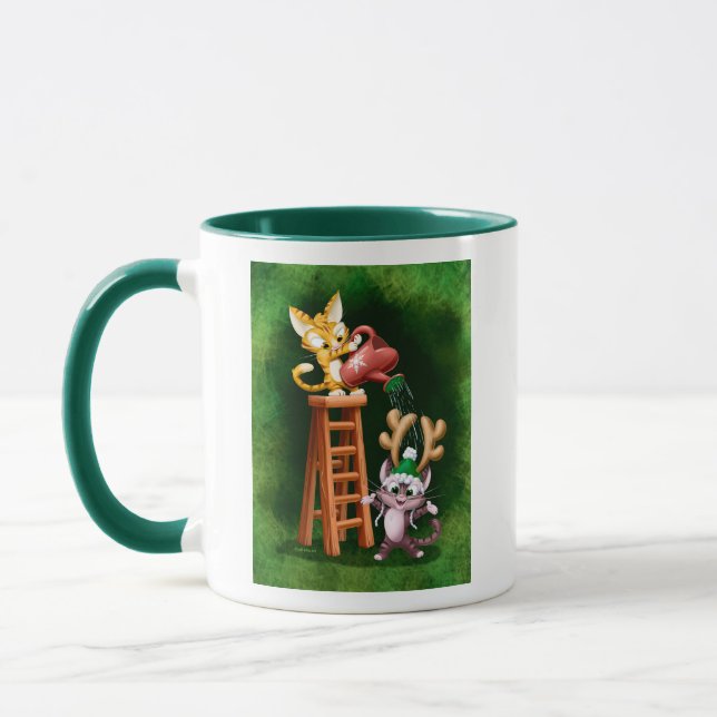 RAIN DEER CATS von Jeff Willis Art Tasse (Links)