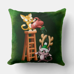 RAIN DEER CATS von Jeff Willis Art Throw Kissen