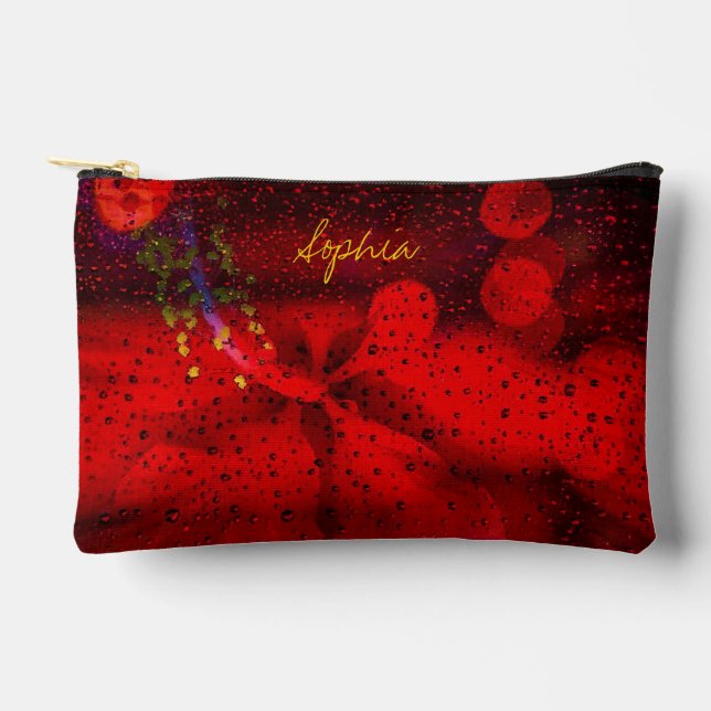 Rain Dotted Red Print Cut Sew Bag Zubehörtasche (Vorderseite)