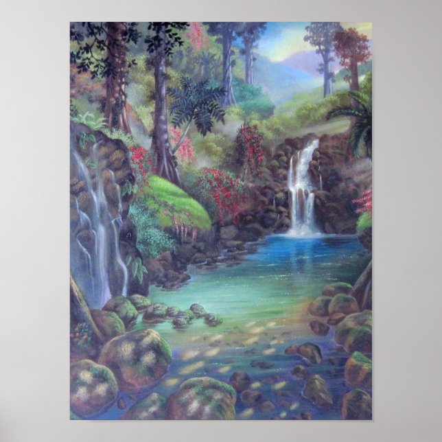 Rain Forest Landschaft Wasserfall Locarno Poster (Vorne)
