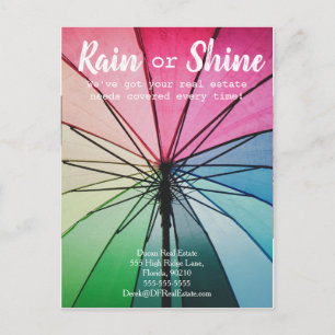 Rain Kunden Verweisung Real Anwesen Marketing verk Postkarte