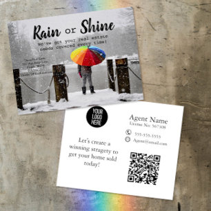 Rain Kunden Verweisung Real Anwesen Marketing verk Postkarte