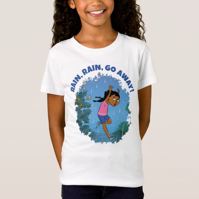RAIN RAIN GEHT weg schwarzen Mädchen Afro T-Shirt (Vorderseite)