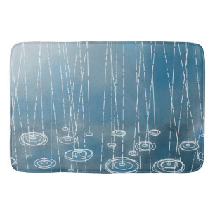 Rain Storm Blue Badematte