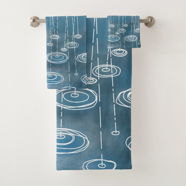 Rain Storm Blue Badhandtuch Set (Insitu)