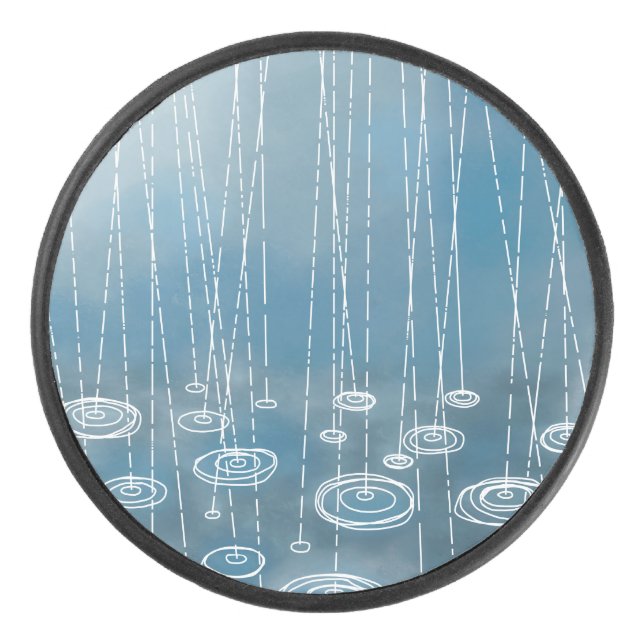 Rain Storm Blue Eishockey Puck (Vorderseite)