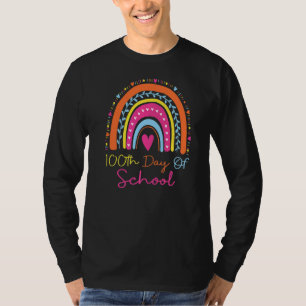 Rainbow 100 Days of School 100 th Day of School fo T-Shirt
