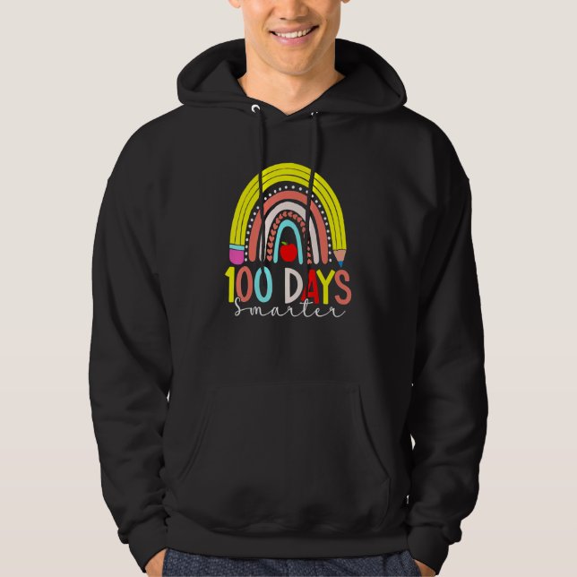 Rainbow 100 Days Smarter Happy 100 Days Of School  Hoodie (Vorderseite)