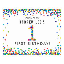 Rainbow 1 Year Old Birday Party Willkommen