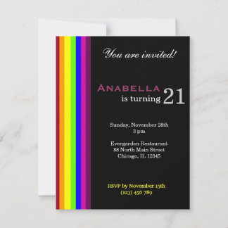 Rainbow 21. Geburtstag Einladung