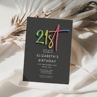 Rainbow 21. Geburtstag Einladung