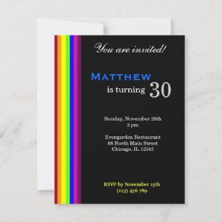 Rainbow 30. Geburtstag Einladung