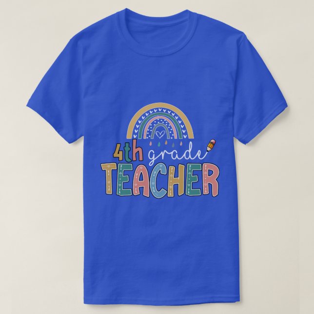 Rainbow 4. Klasse Lehrer Kinder zurück zur Schule  T-Shirt (Design vorne)