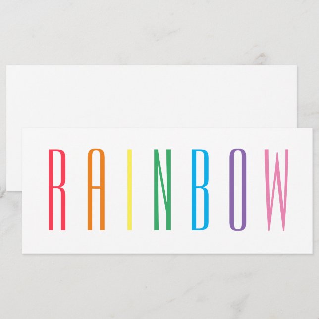 RAINBOW 4x9,25 Flachkarte Karte (Vorne/Hinten)
