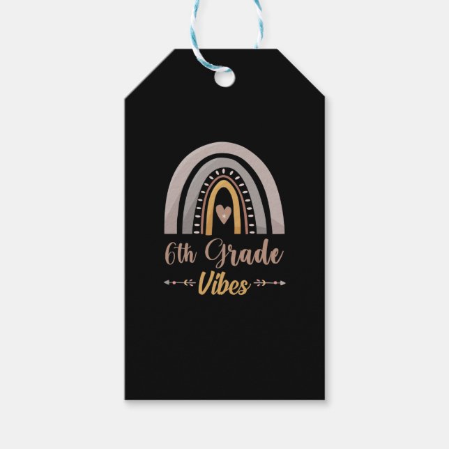 Rainbow 6. Klasse Vibes Rainbow Zurück zur Schule Geschenkanhänger (Vorderseite)