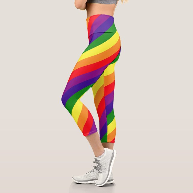 Rainbow 6 Streifen LGBTQ-Stolz Capri Leggings (Links)