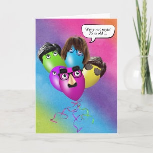 Rainbow 75. Geburtstagsballons von der Gruppenkart Karte