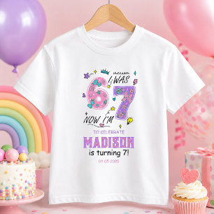 Rainbow 7. Geburtstag   Ich war 6, jetzt 7   Kinde T-Shirt