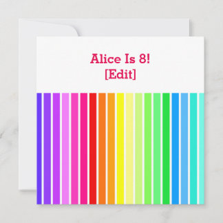 Rainbow - 8. Geburtstagsparty Einladung