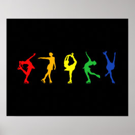 Rainbow-Abbildung-Skater Poster