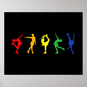Rainbow-Abbildung-Skater Poster