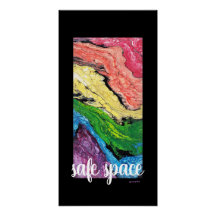 "Rainbow" Abstrakt Art Safe Space Black Poster