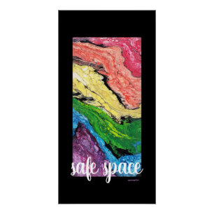 "Rainbow" Abstrakt Art Safe Space Black Poster