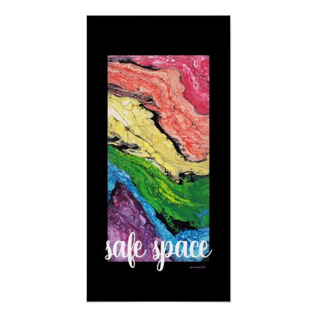 "Rainbow" Abstrakt Art Safe Space Black Poster (Vorderseite)