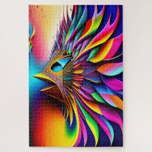Rainbow Abstrakt Bird Color Explosion Puzzle