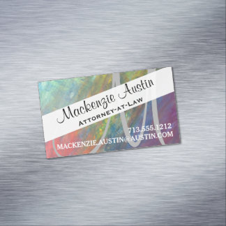 Rainbow Abstrakt | Cool Psychedelische Pinselstric Magnetische Visitenkarte