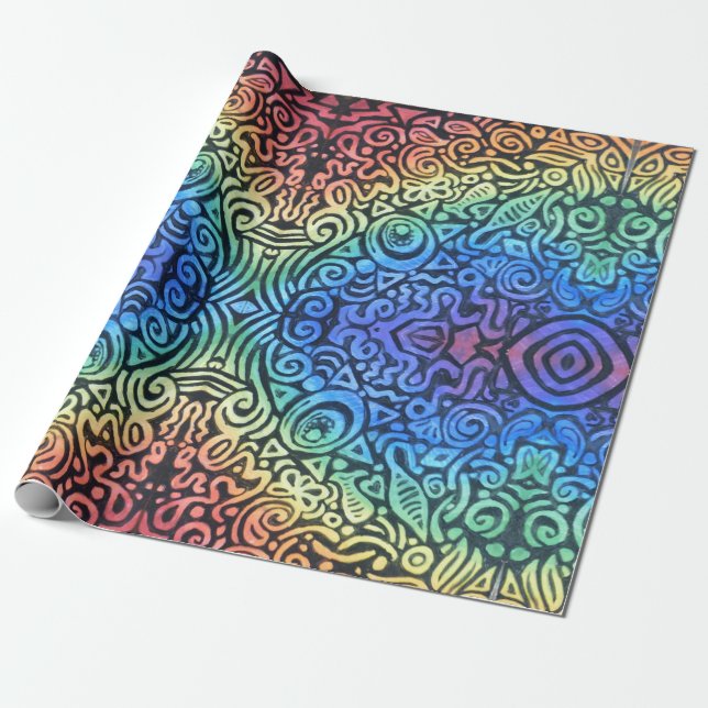 Rainbow Abstrakt Geschenkpapier (Ungerollt)