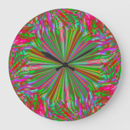 Rainbow Abstrakt Liquid Fluid Art von Heva Weva Große Wanduhr