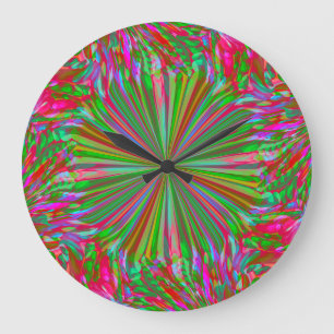 Rainbow Abstrakt Liquid Fluid Art von Heva Weva Große Wanduhr