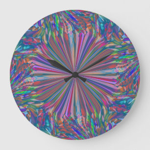 Rainbow Abstrakt Liquid Fluid Art von Heva Weva Große Wanduhr