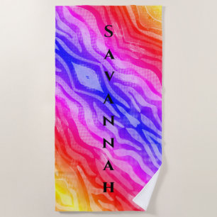 Rainbow Abstrakt Personalisiert Beach Handtuch