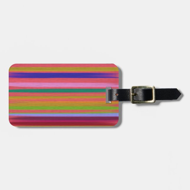 Rainbow abstrakte Kunststreifen Gepäckanhänger (Vorderseite horizontal)