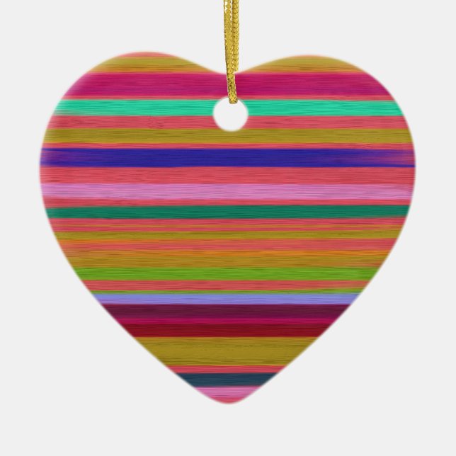 Rainbow abstrakte Kunststreifen Keramikornament (Vorne)