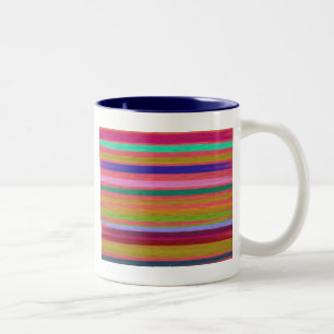 Rainbow abstrakte Kunststreifen Zweifarbige Tasse
