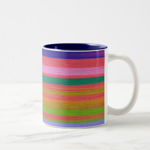 Rainbow abstrakte Kunststreifen Zweifarbige Tasse