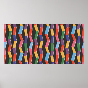 Rainbow abstrakte Zickzack-Nahtlose Muster,Handpi Poster