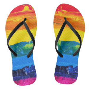 Rainbow Acrylmalerei Gay Colors Pride Flag Day Flip Flops