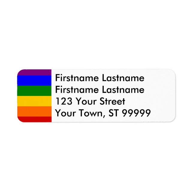 Rainbow Address Label - Zwei Letzte Namen (Vorne)