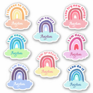 Rainbow Affirmname Custom-Cut Vinyl Sticker