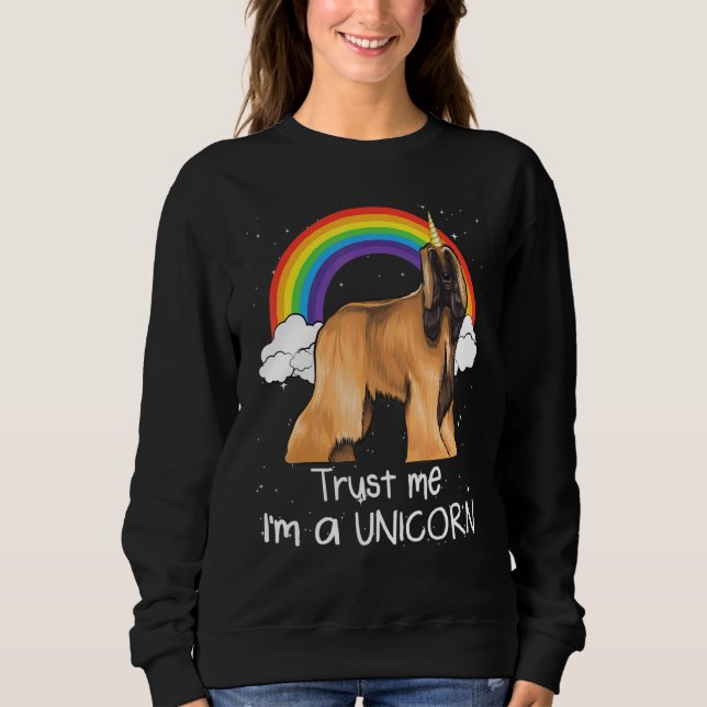 Rainbow Afghan Hound Trust Me Im a Unicorn Dog Sweatshirt (Vorderseite)