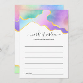 Rainbow Agate Stone Baby Shower Game Admin Card Hinweiskarte