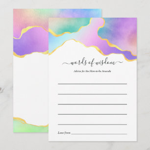 Rainbow Agate Stone Baby Shower Game Admin Card Hinweiskarte
