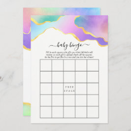 Rainbow Agate Stone Brautparty Bingo Einladung