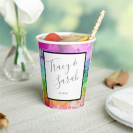 Rainbow Alcohol Ink Wasserfarbe Pappbecher