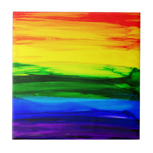Rainbow Alcohol Tinte Abstrakt Fliese